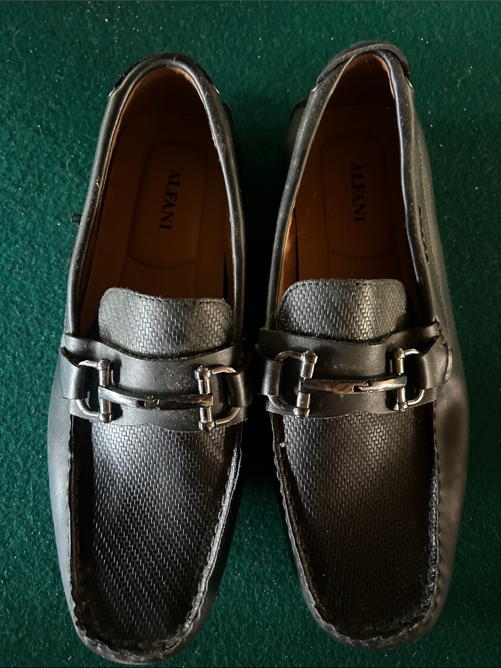 Alfani Black Leather Bit-Detail Slip-On Loafers